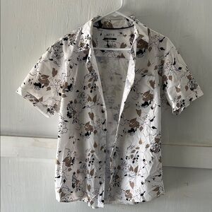 Apt. 9 Men's Casual Floral Shirt - White and Brown